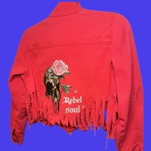 REBEL SOUL Fringed Jean Jacket